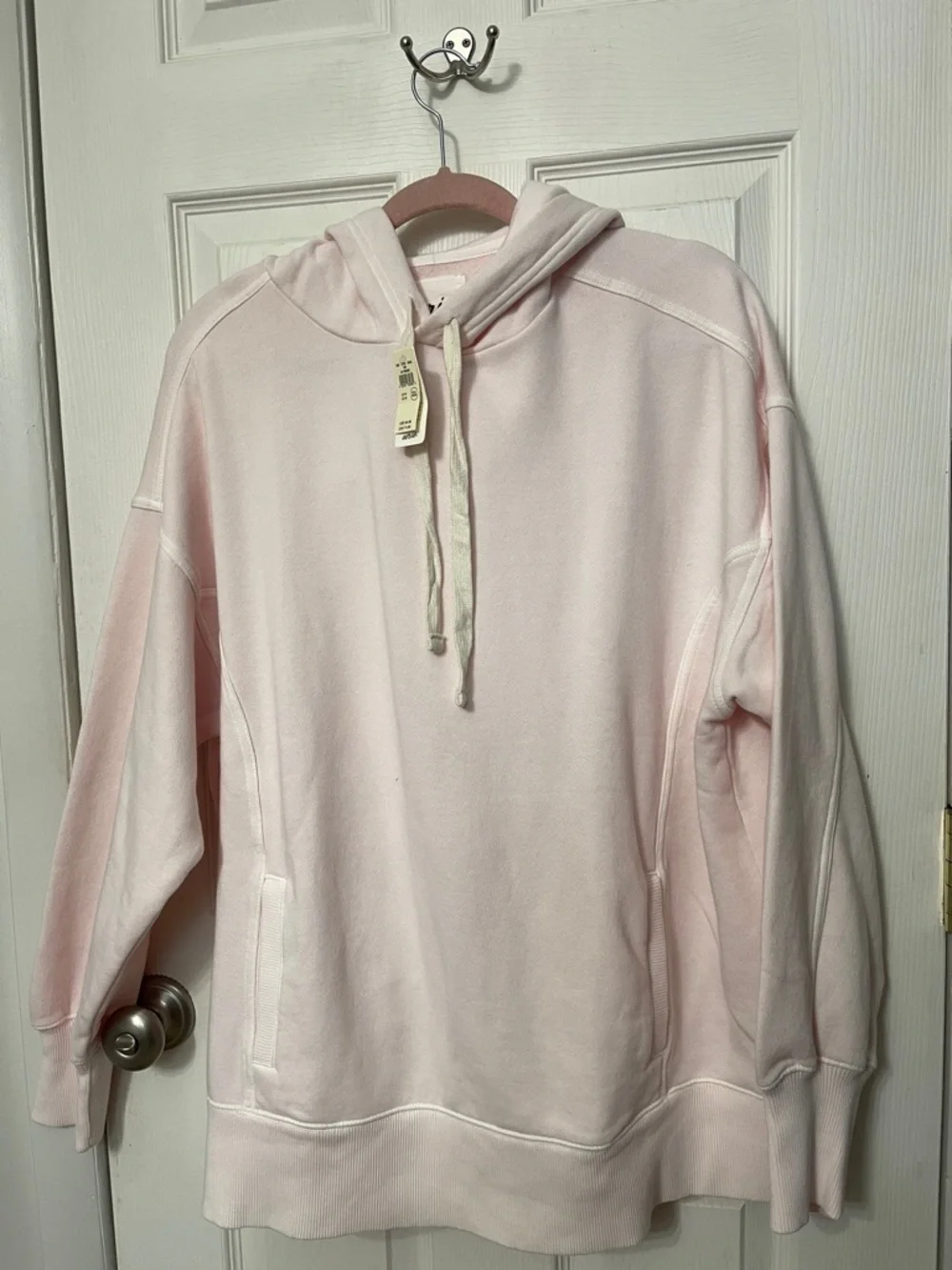 ❗️Sold❗️Aerie Oversized Travel Hoodie Pink Petal Longer Length Size M NWT - Picture 4 of 11
